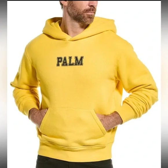 Authentic Palm Angels hoodie in YellowGold in SZ L Tiger print on